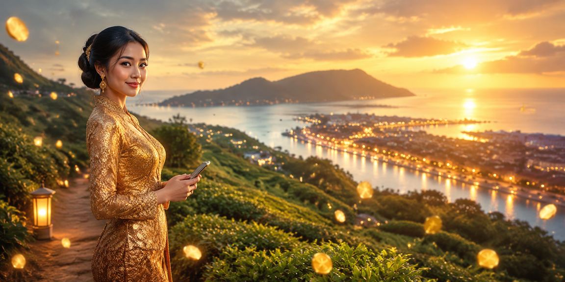 Pengguna wanita di Kota Kinabalu mengakses platform kasino mudah alih 137 dengan pakaian kebaya tradisional