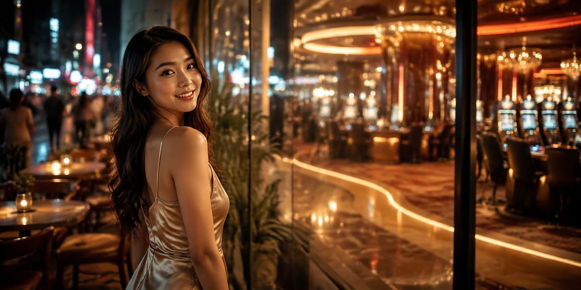 Online casino entertainment atmosphere in Kuala Lumpur with a user in traditional Malay attire