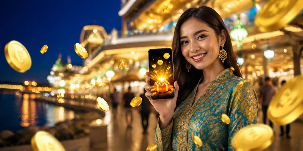Malaysian users playing online casino games during Hari Raya in a festive atmosphere