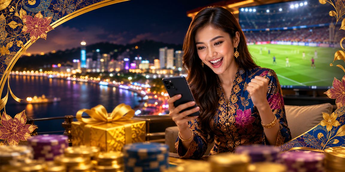 Pengguna Malaysia mengakses platform kasino mudah alih 137 dengan corak batik yang cantik dan berwarna-warni
